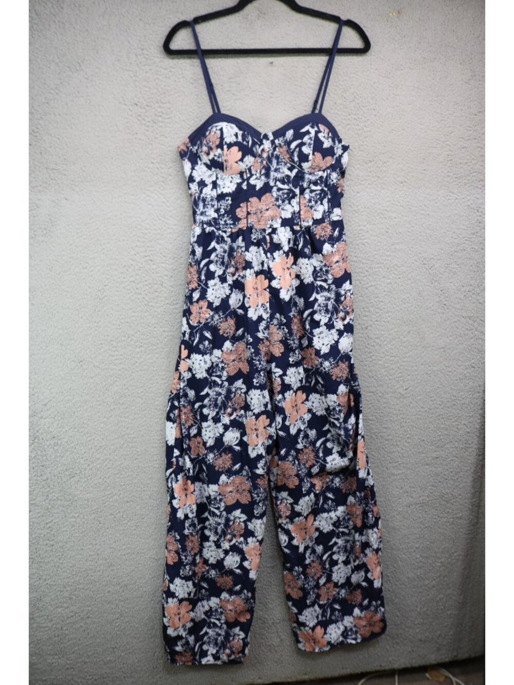 Band of Gypsies Halter Style Wide Leg Silky Jumpsuit-Medium-Beachy-Whimsigoth
